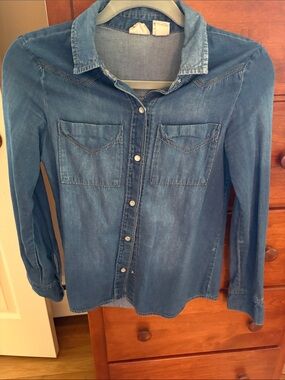 Mudd Blue Denim Button-Down Shirt